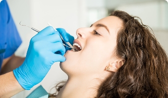 Child receiving a dental filling